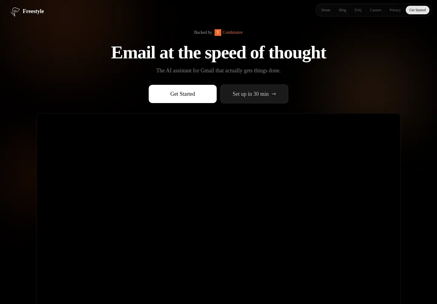 Captured homepage of freestyle.ai in the current scan