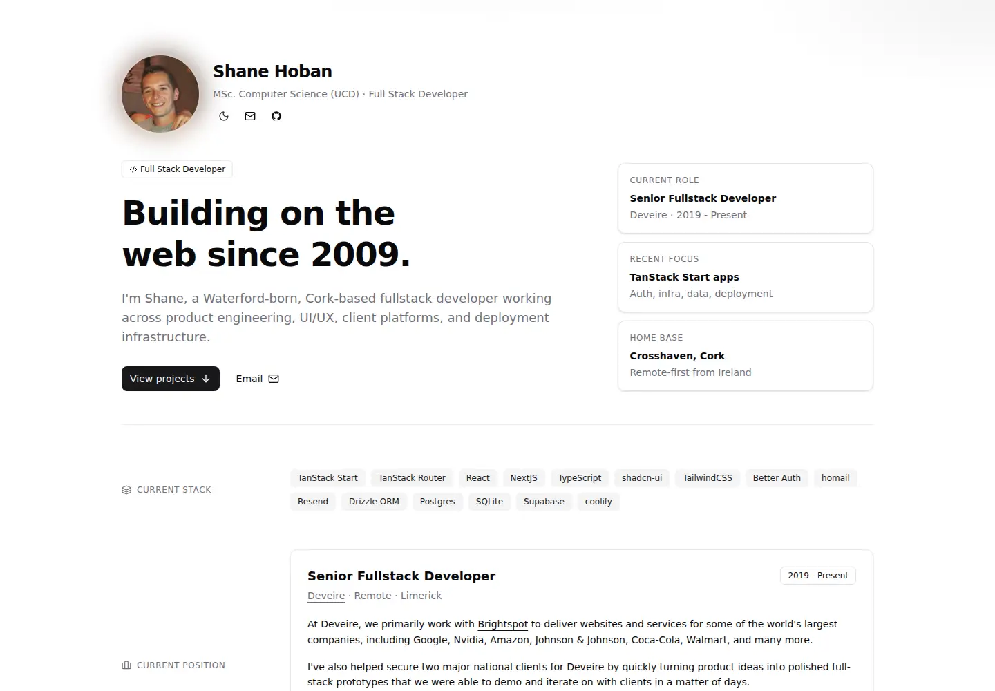 Screenshot of shanehoban.com
