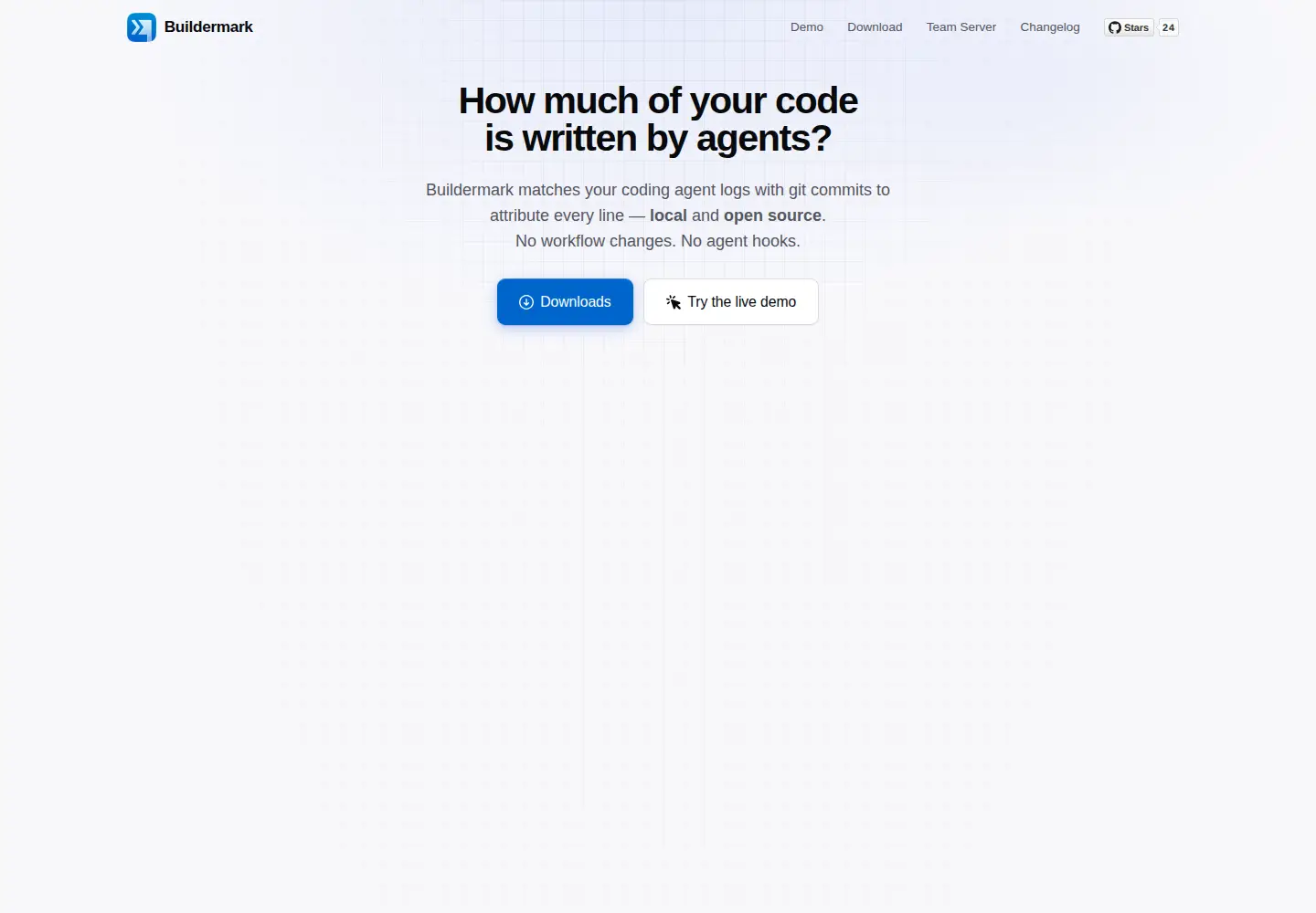 Screenshot of buildermark.dev