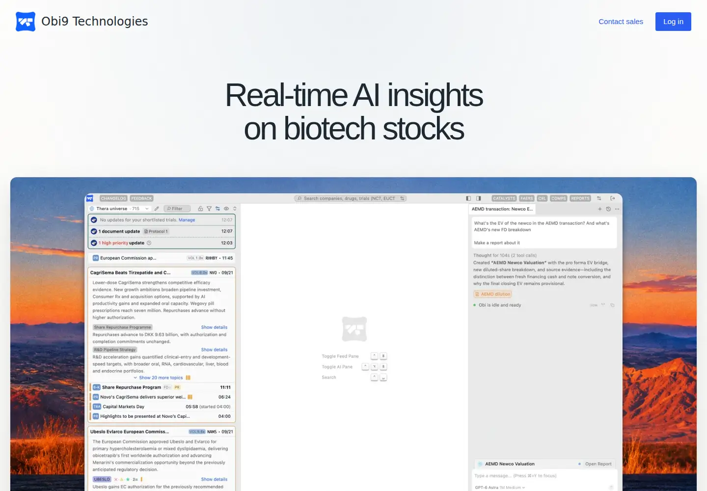 Screenshot of obi9.ai