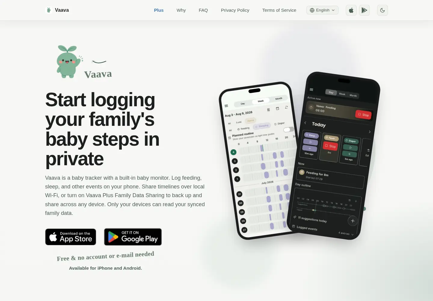 Captured homepage of vaava.app in the current scan