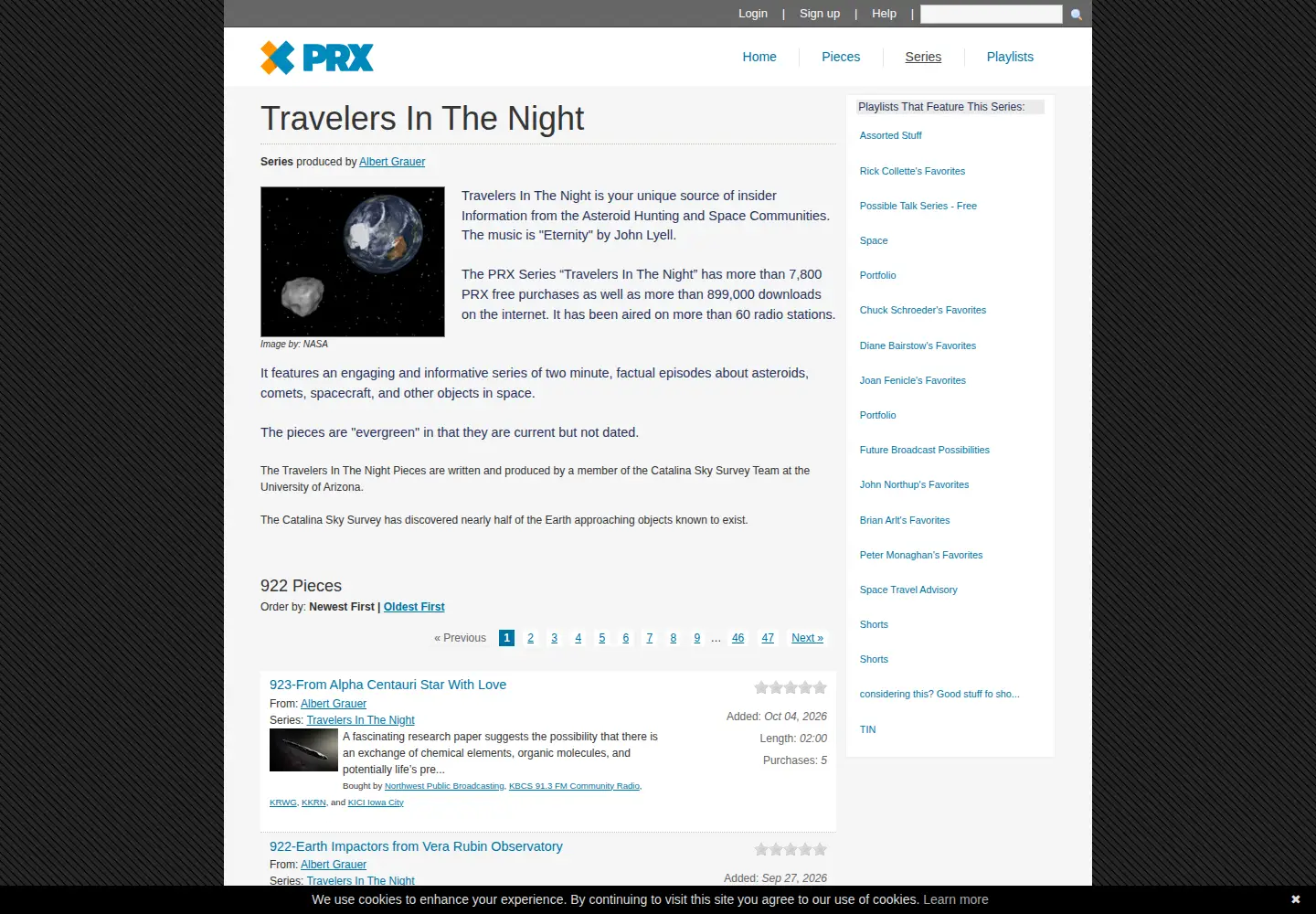 Captured homepage of travelersinthenight.org in the current scan