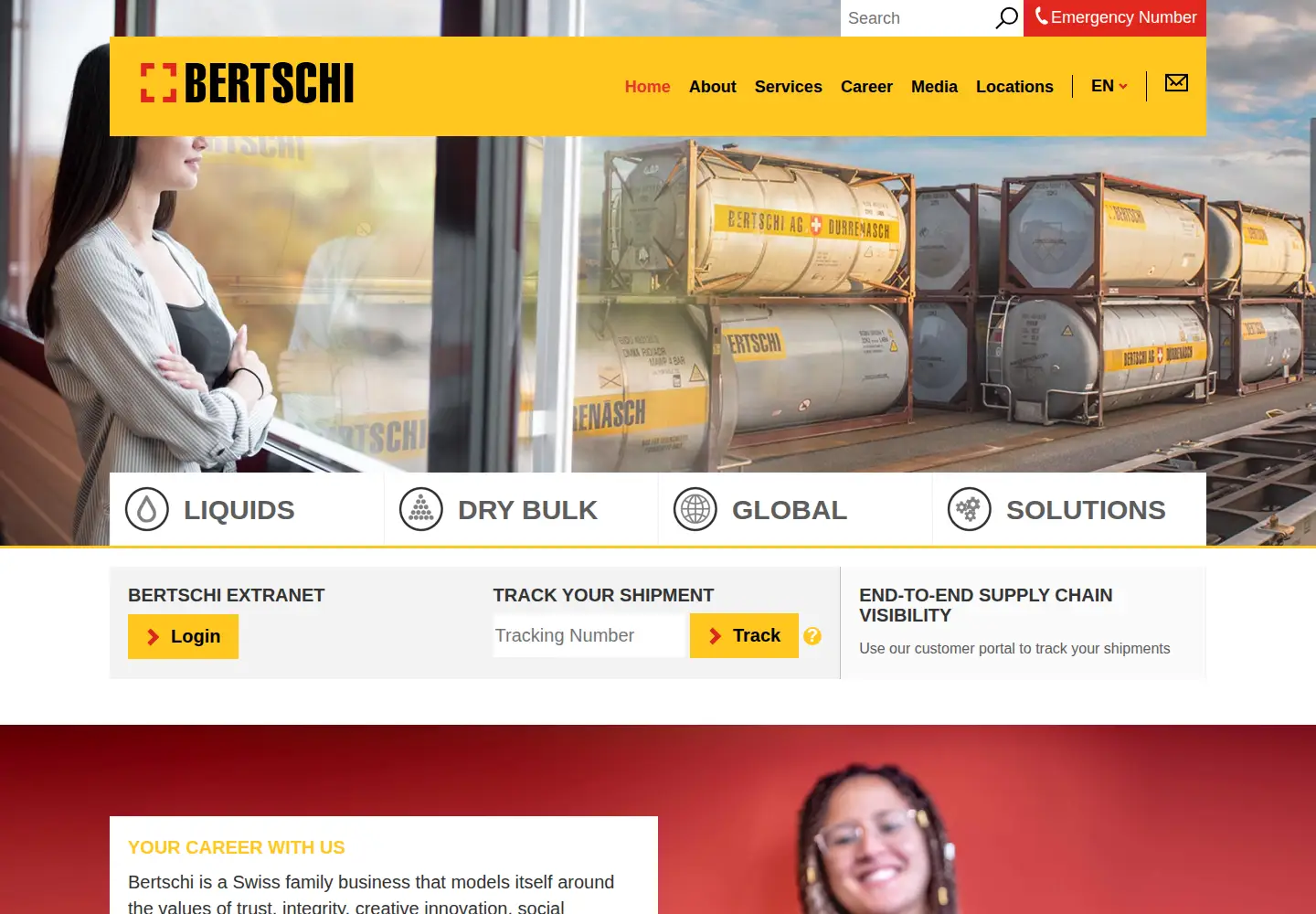 Screenshot of bertschi.com