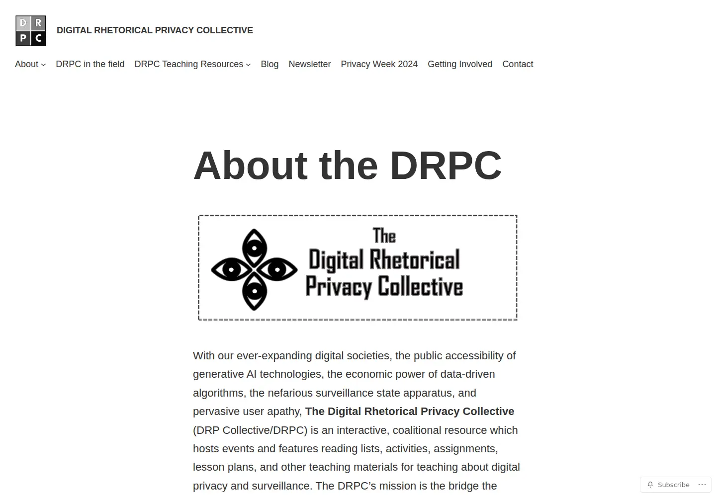 Screenshot of drpcollective.com