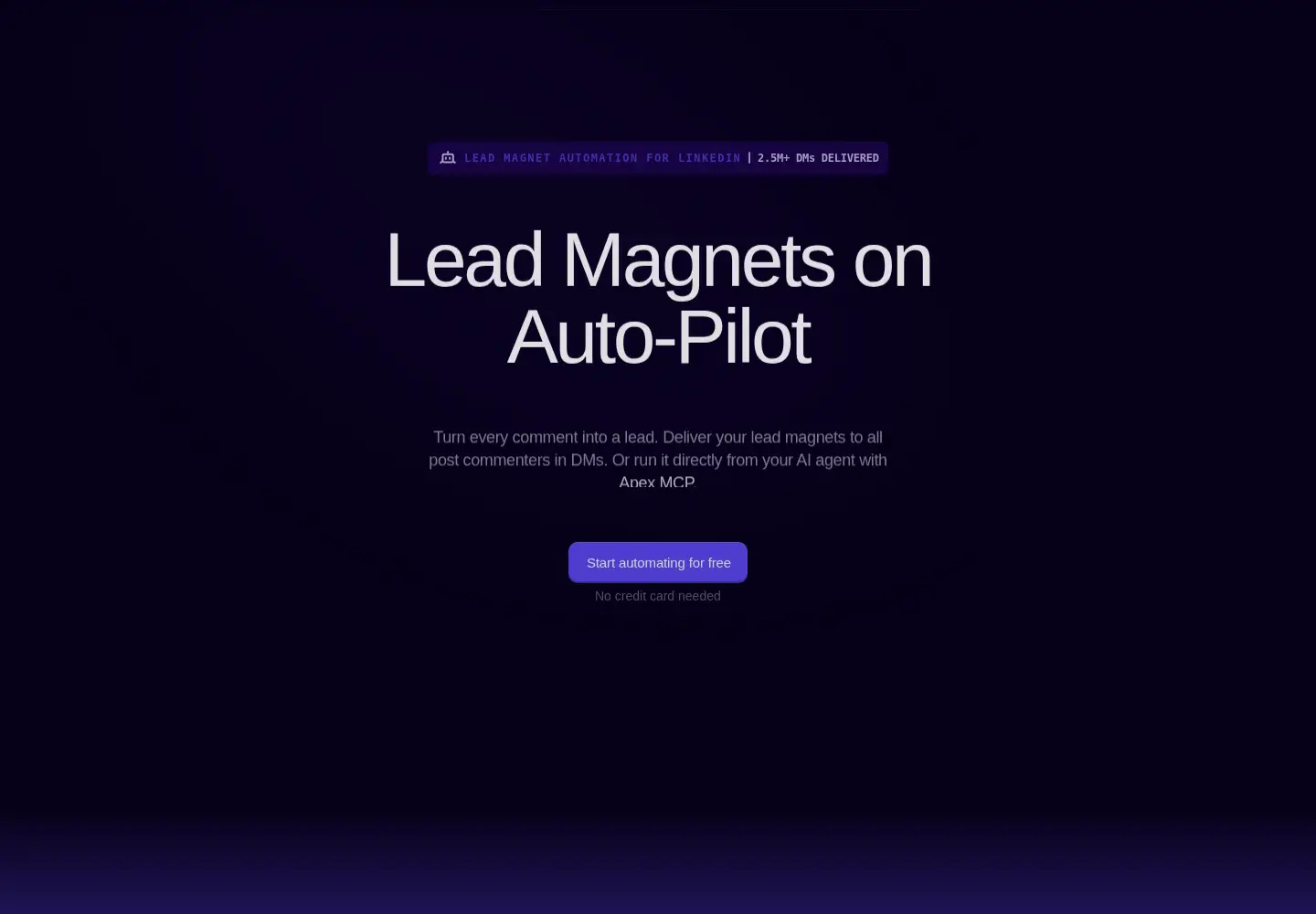 Captured homepage of leadshark.io in the current scan