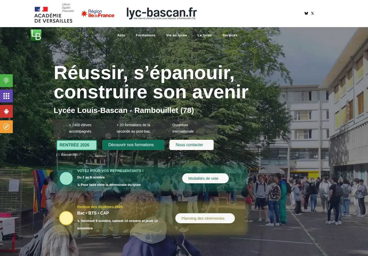 Captured homepage of lyc-bascan.fr in the current scan