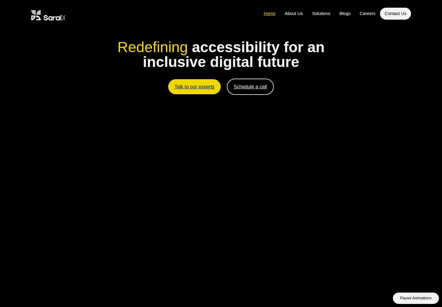 Captured homepage of saralx.com in the current scan