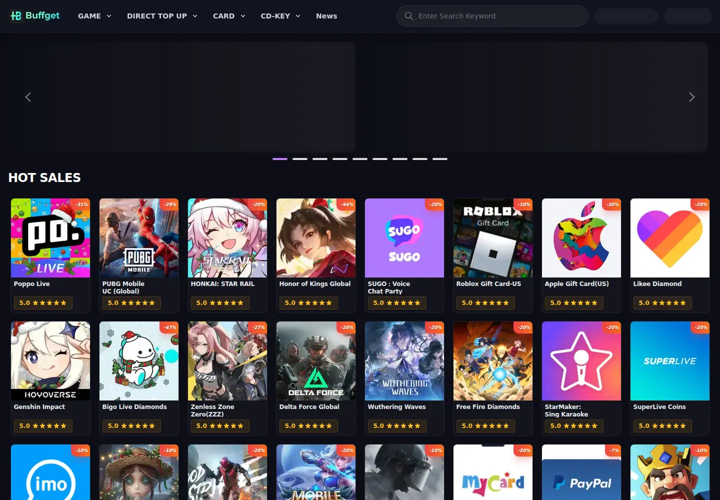 Screenshot of buffget.com