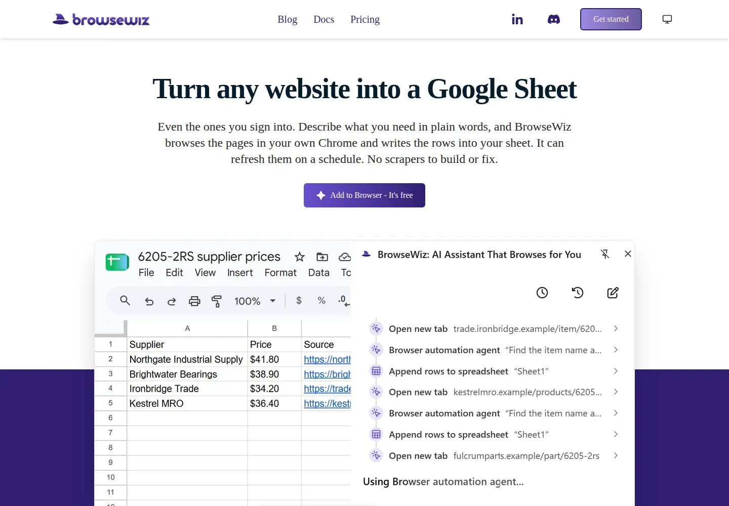 Captured homepage of browsewiz.com in the current scan