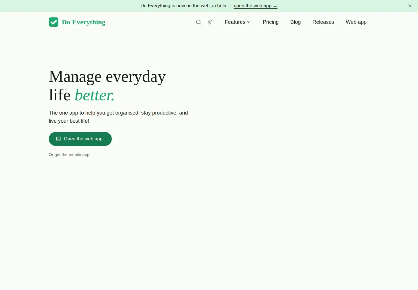 Screenshot of doeverything.app
