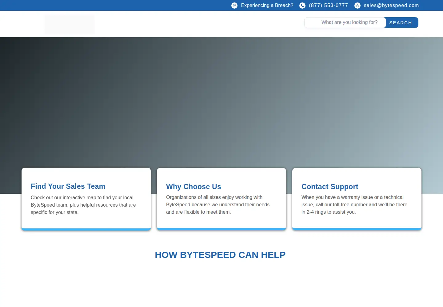 Screenshot of bytespeed.com