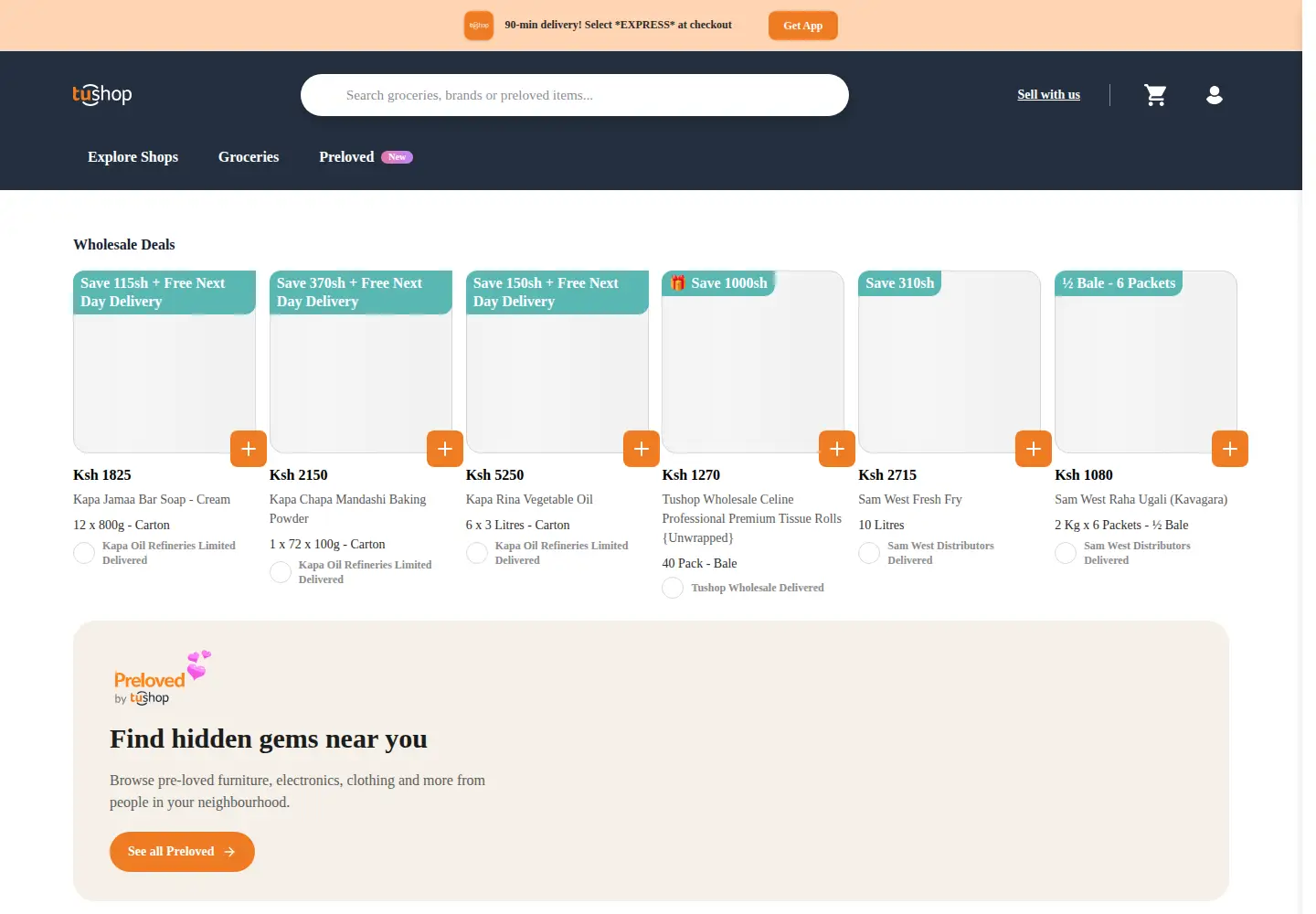 Captured homepage of tushop.io in the current scan