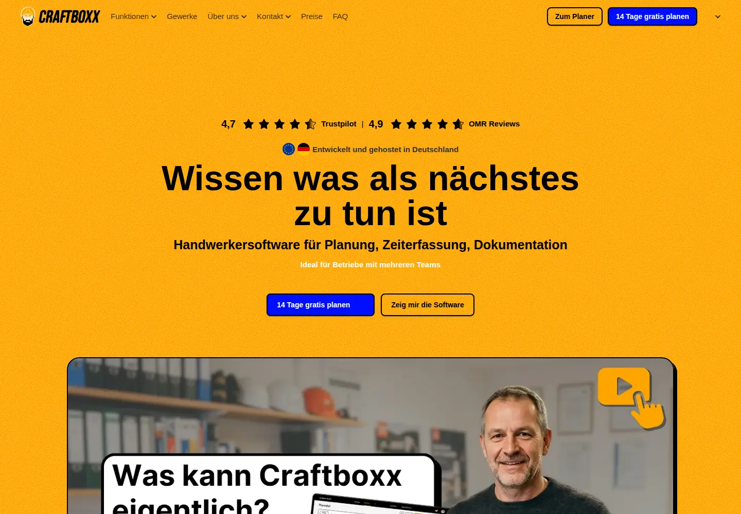 Captured homepage of craftboxx.de in the current scan