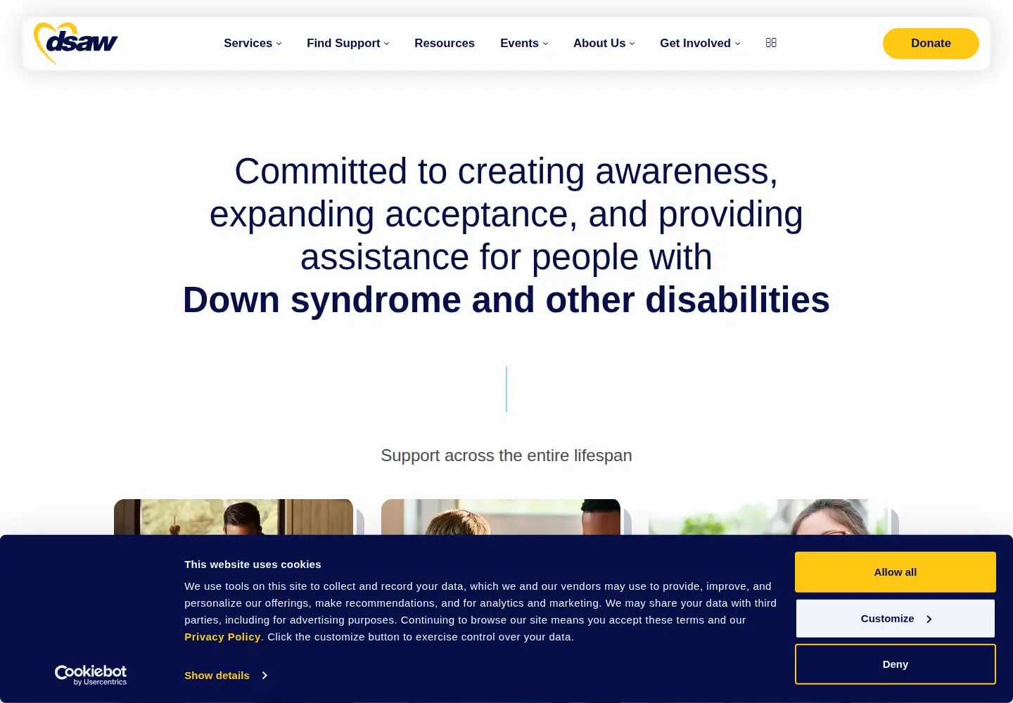Screenshot of dsaw.org