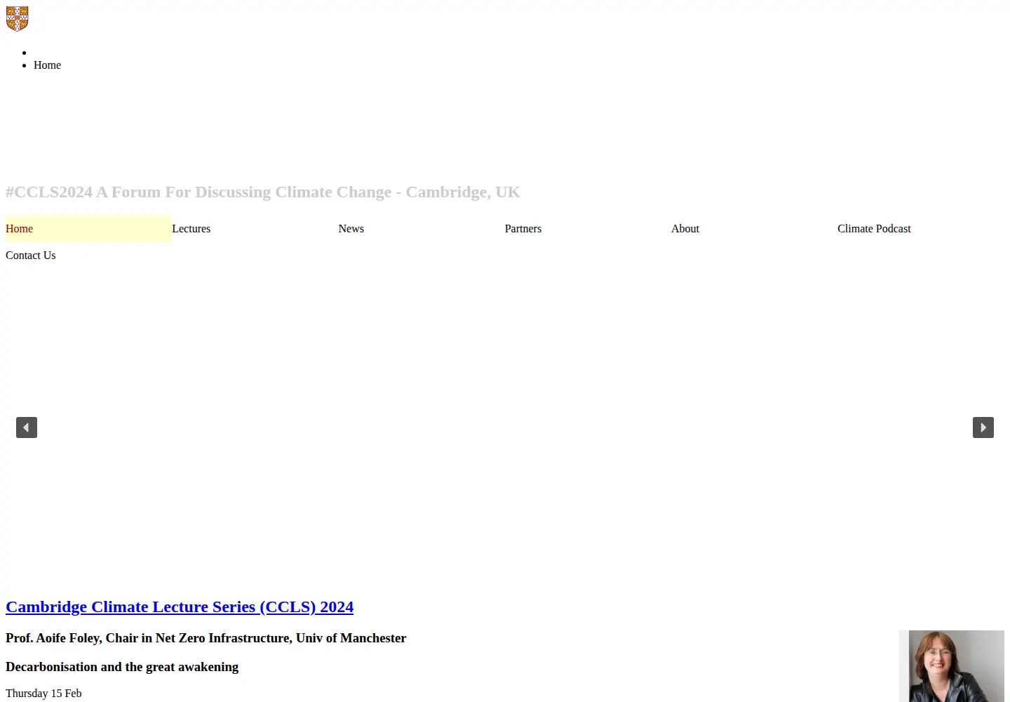 Captured homepage of climateseries.com in the current scan
