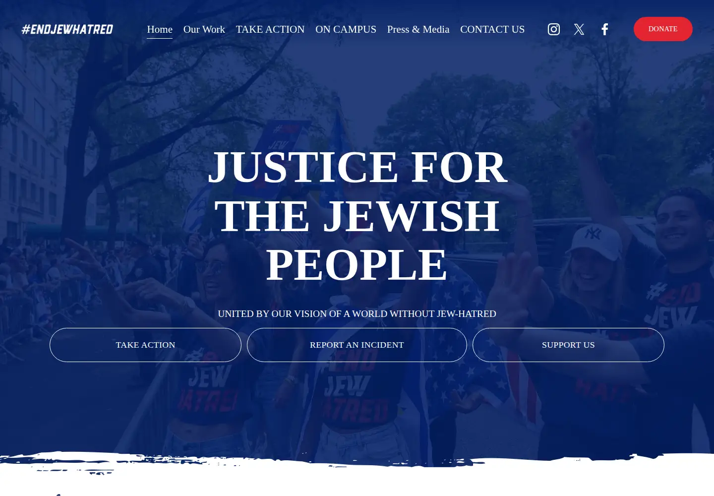 Captured homepage of endjewhatred.com in the current scan