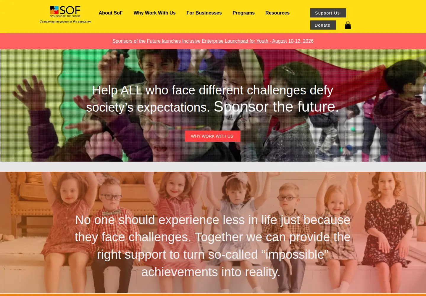 Screenshot of sponsorsofthefuture.org