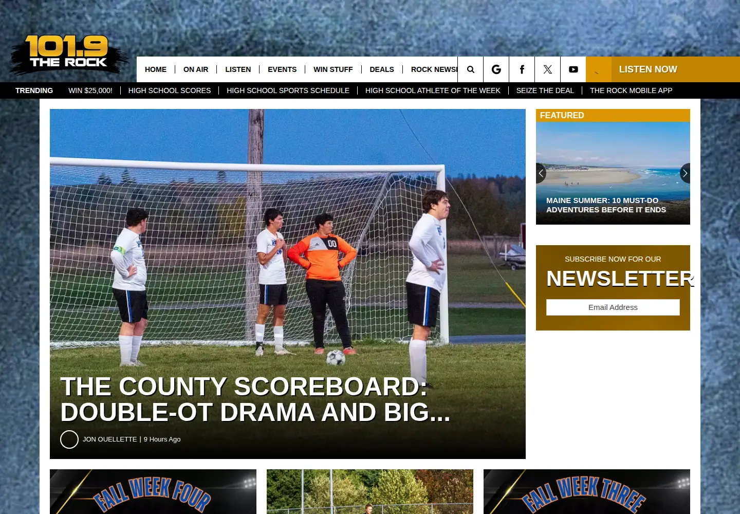Captured homepage of 1019therock.com in the current scan