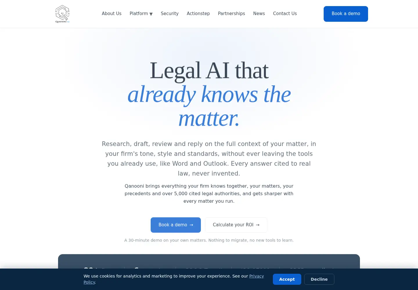 Screenshot of qanooni.ai
