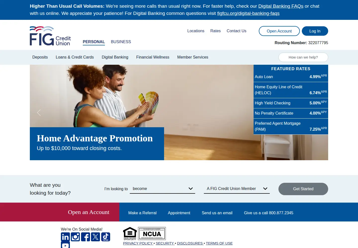 Captured homepage of figfcu.org in the current scan