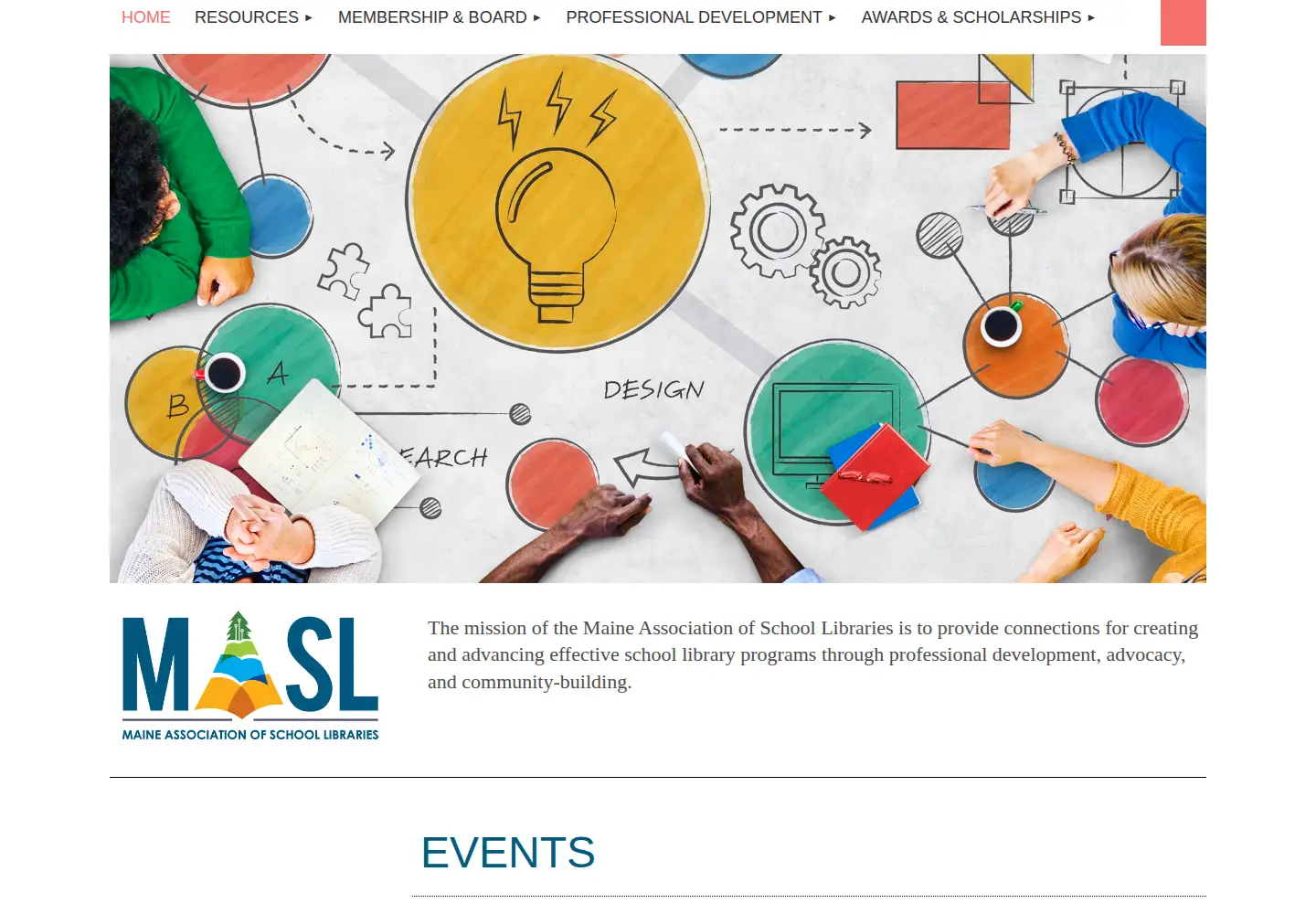 Captured homepage of maslibraries.org in the current scan