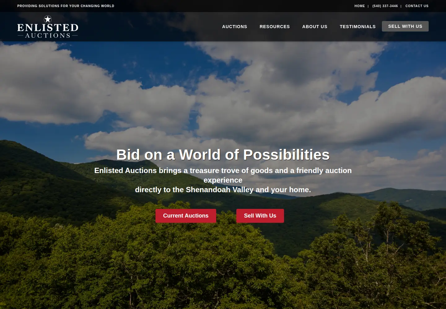 Screenshot of enlistedauctions.com