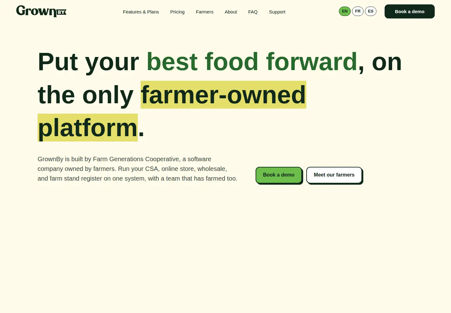 Screenshot of farmgenerations.coop