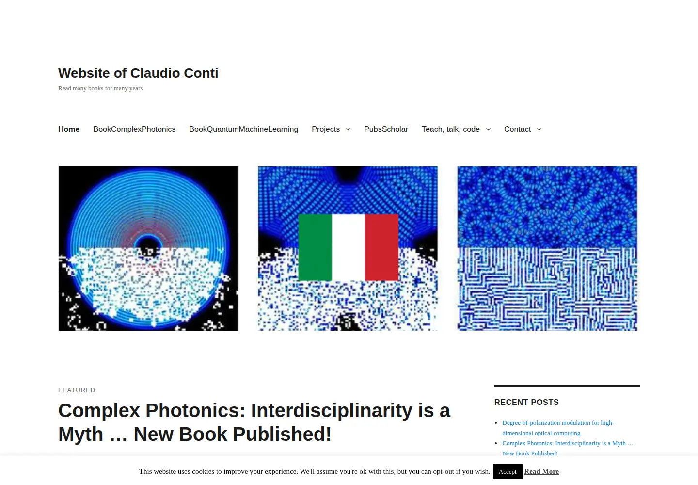 Captured homepage of complexlight.org in the current scan