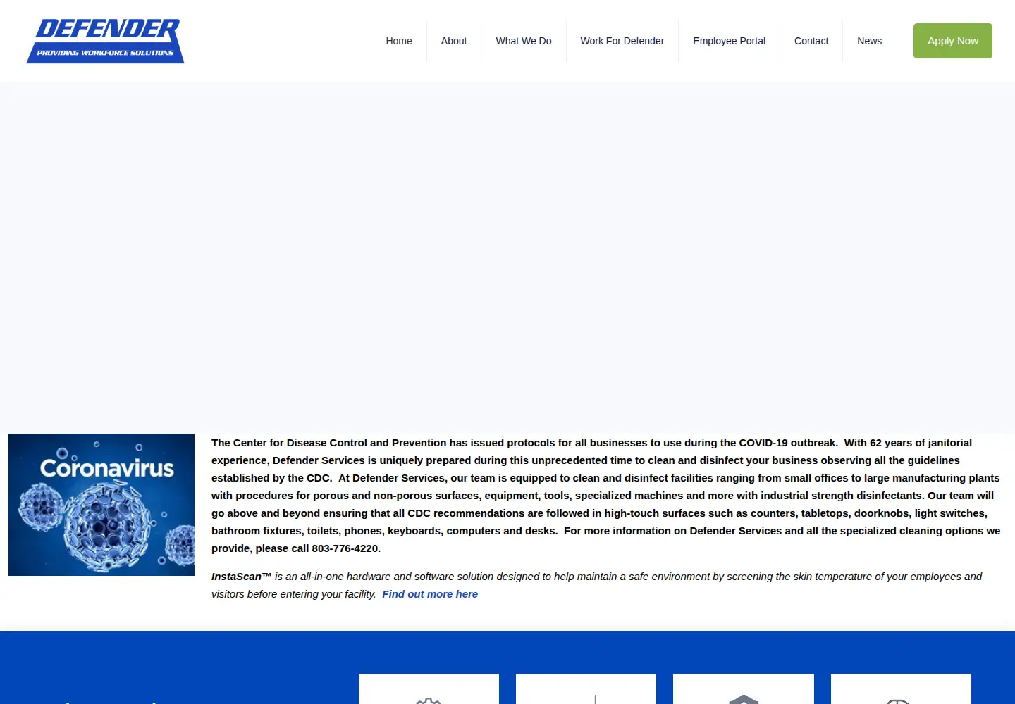 Screenshot of defenderservices.com