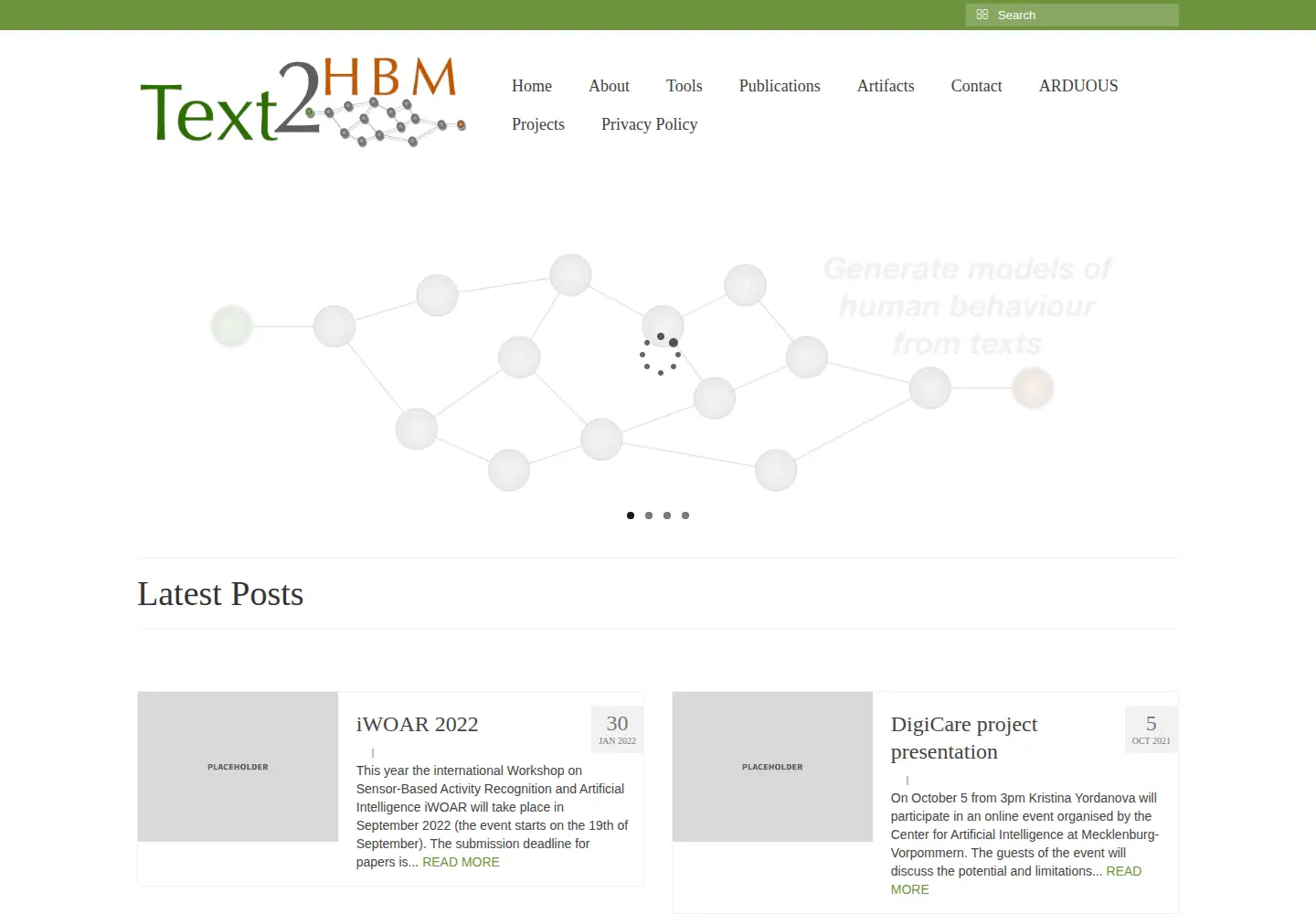 Captured homepage of text2hbm.org in the current scan