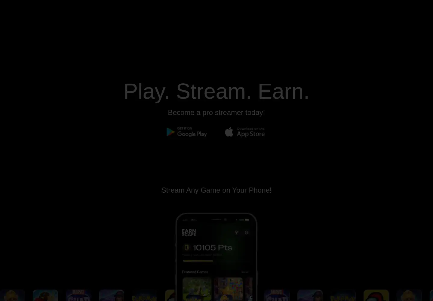 Captured homepage of earnscape.com in the current scan