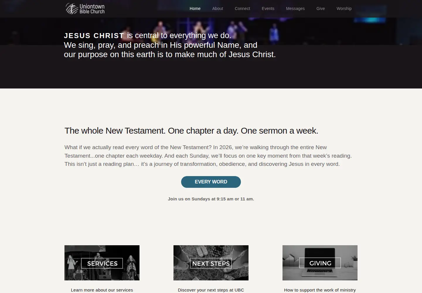 Captured homepage of utown.org in the current scan
