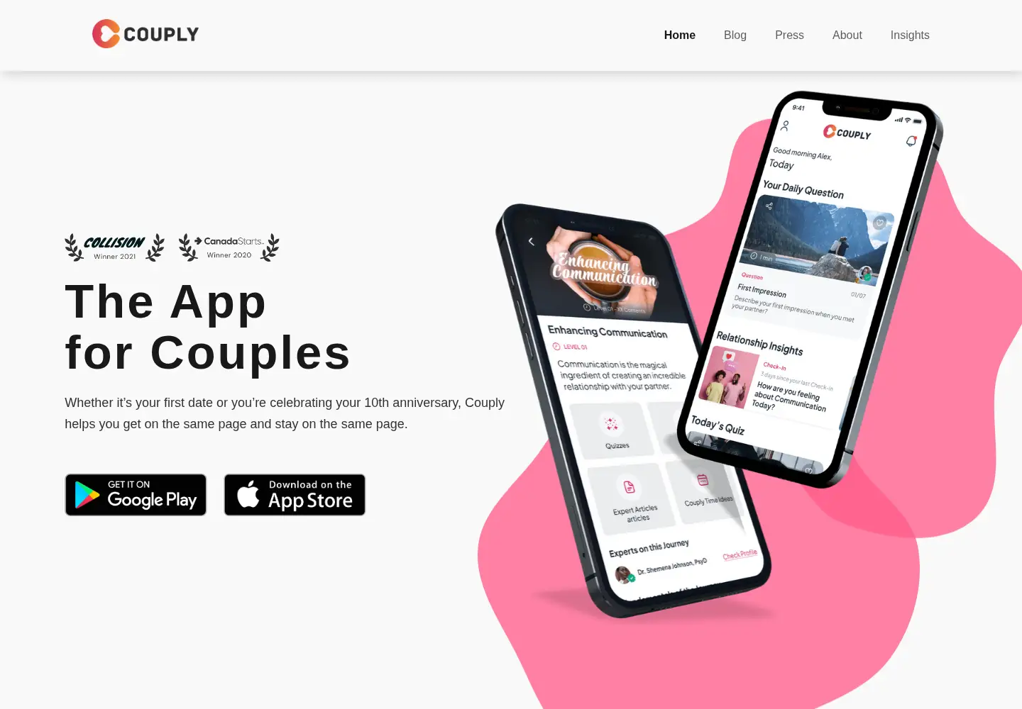 Captured homepage of couply.io in the current scan