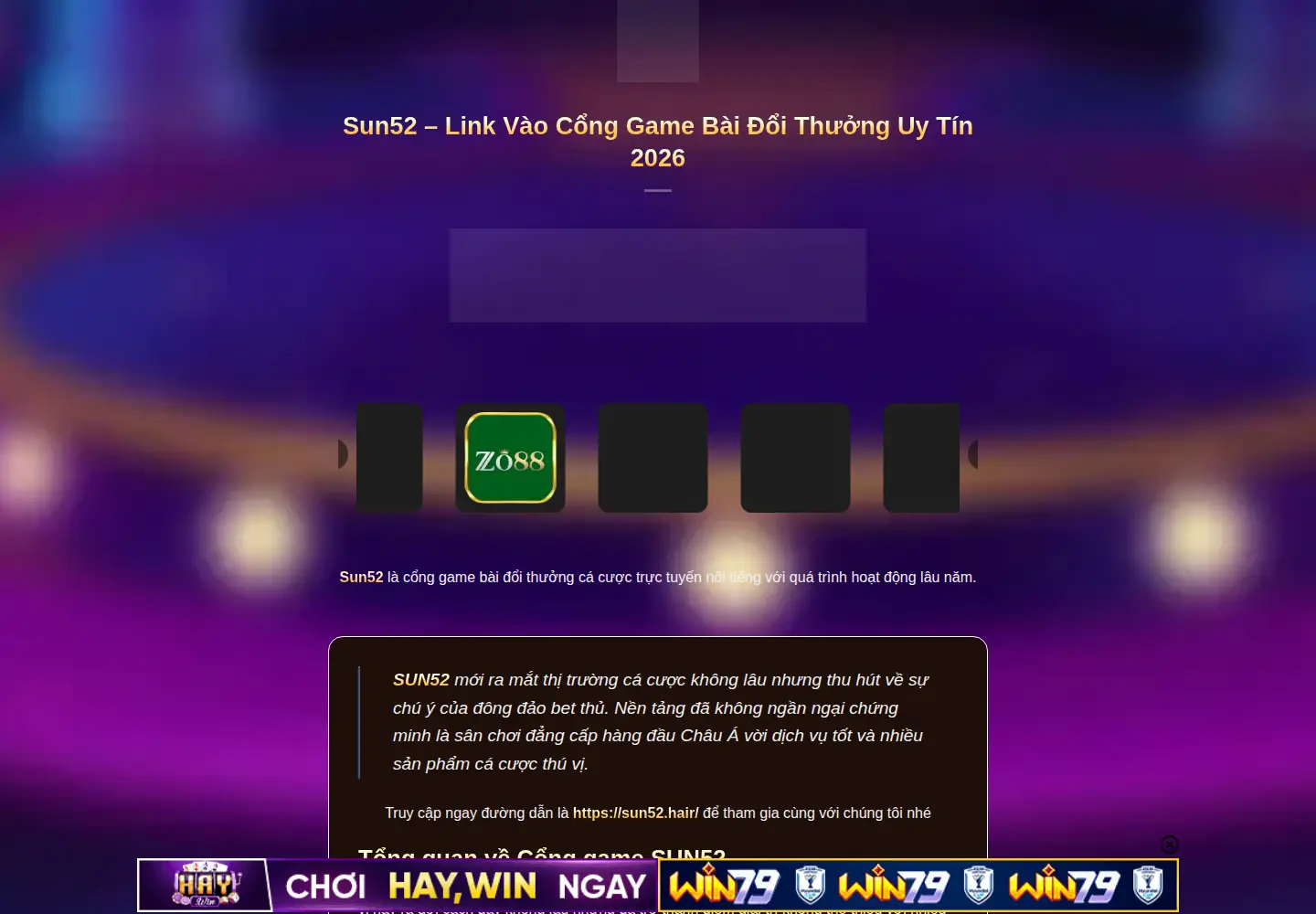Captured homepage of sun52.baby in the current scan