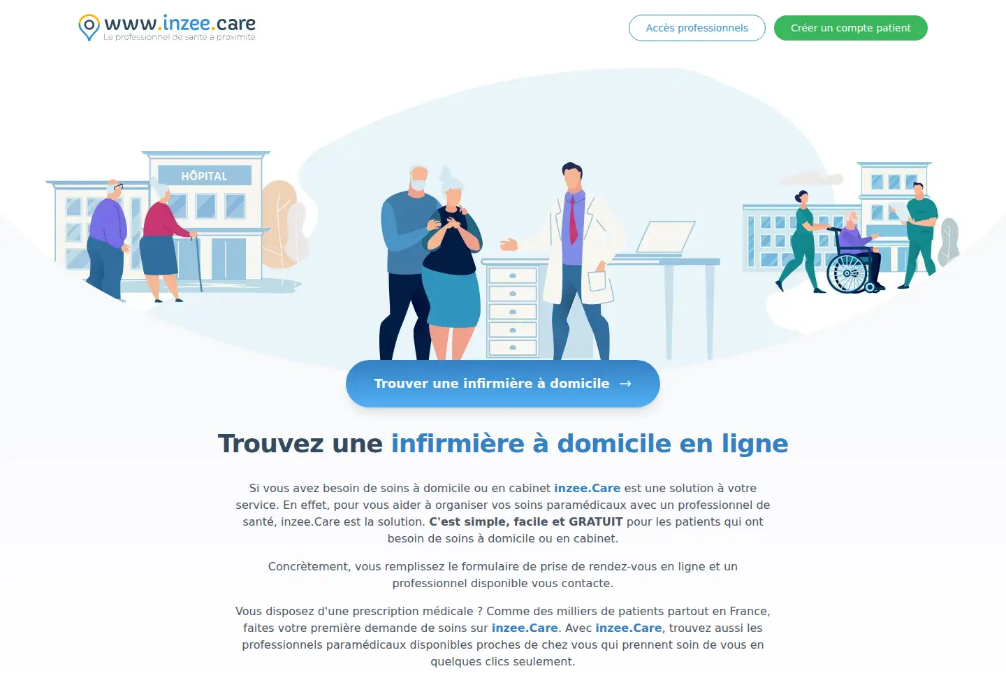 Screenshot of inzee.care