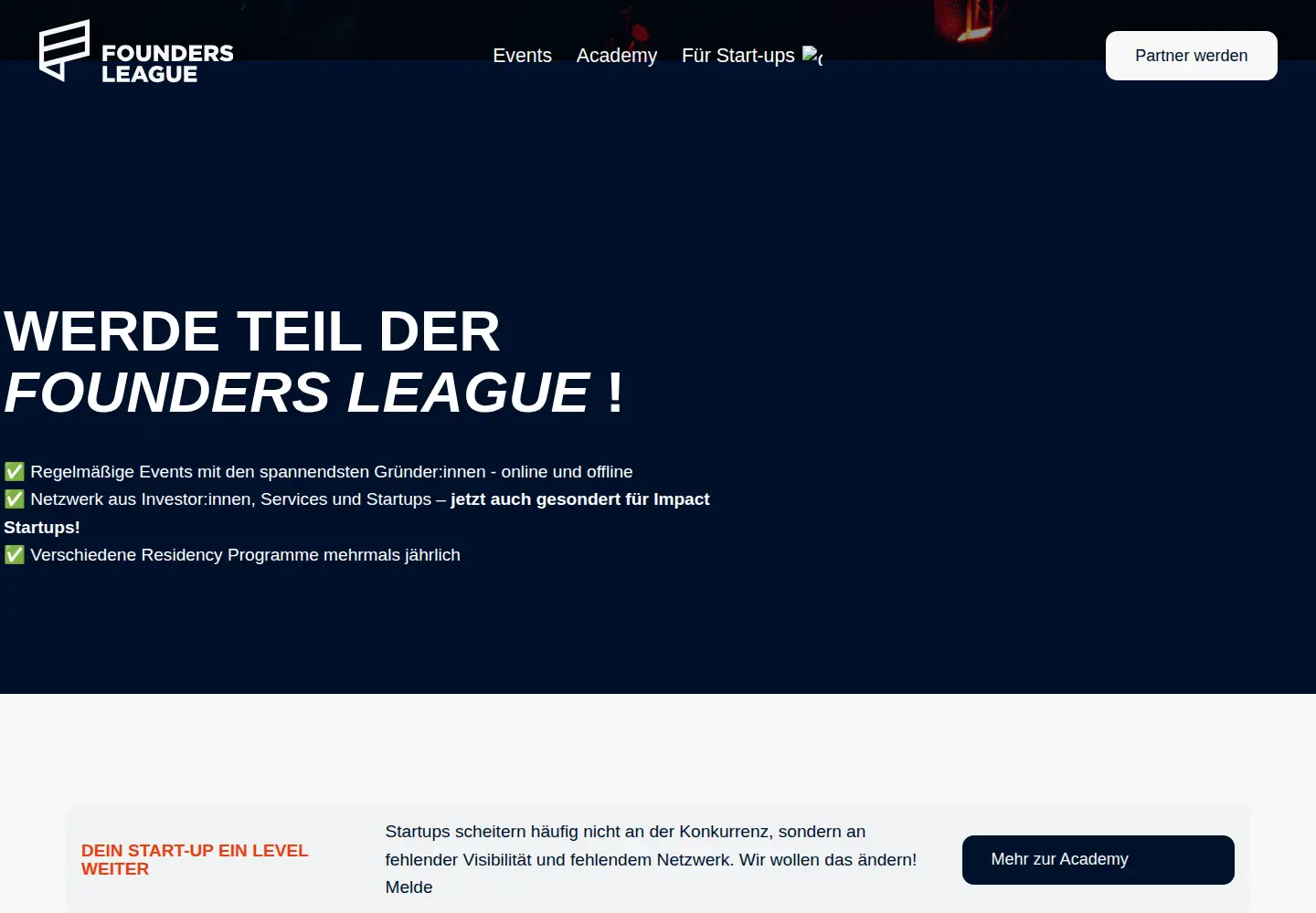 Screenshot of foundersleague.de