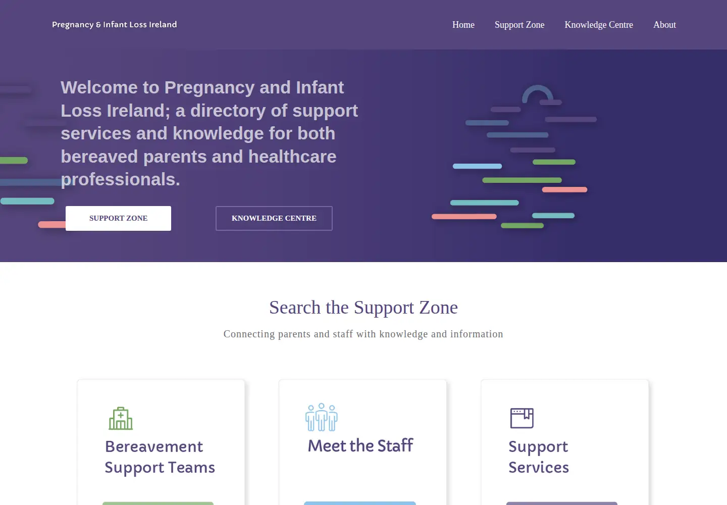 Screenshot of pregnancyandinfantloss.ie
