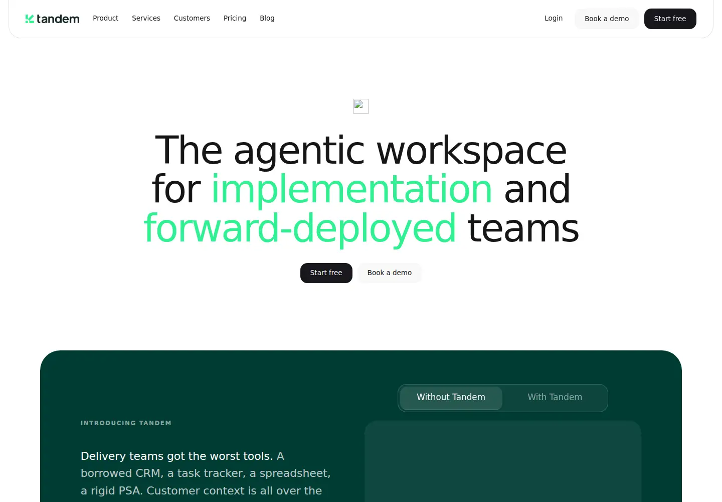 Screenshot of usetandem.ai