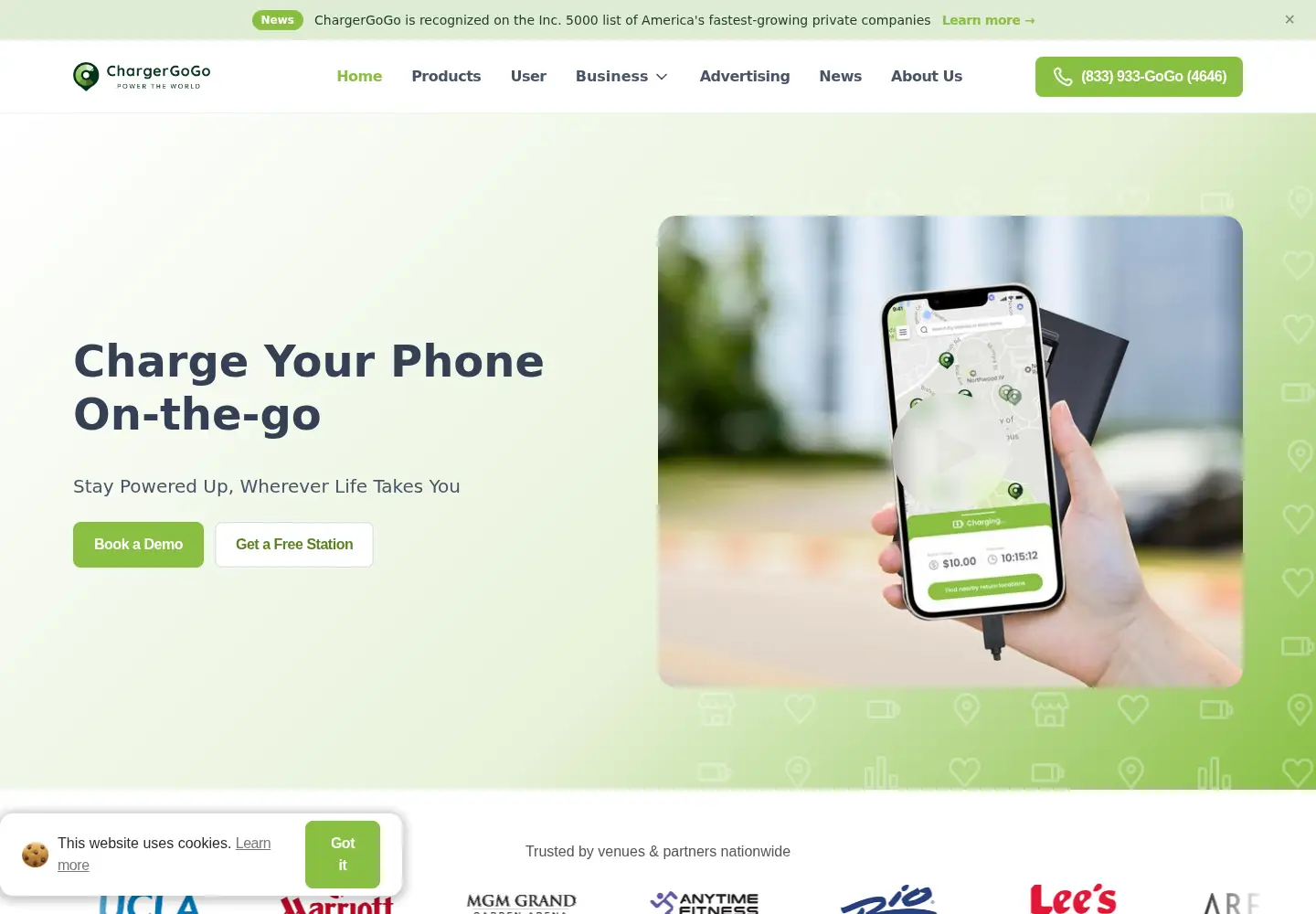 Screenshot of chargergogo.com