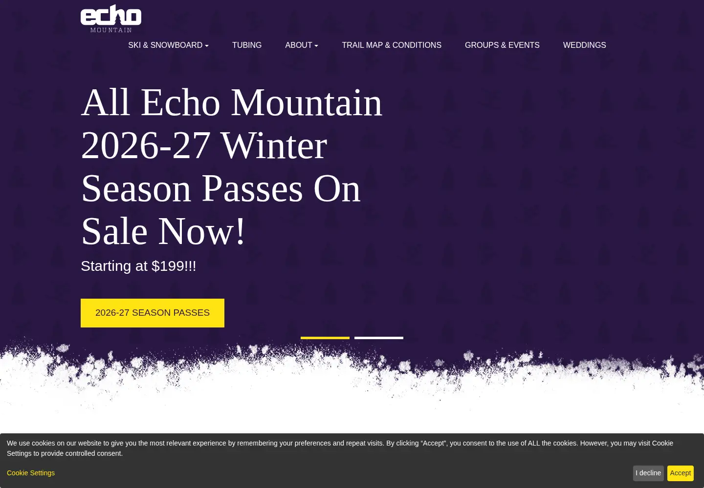 Captured homepage of echomtn.com in the current scan