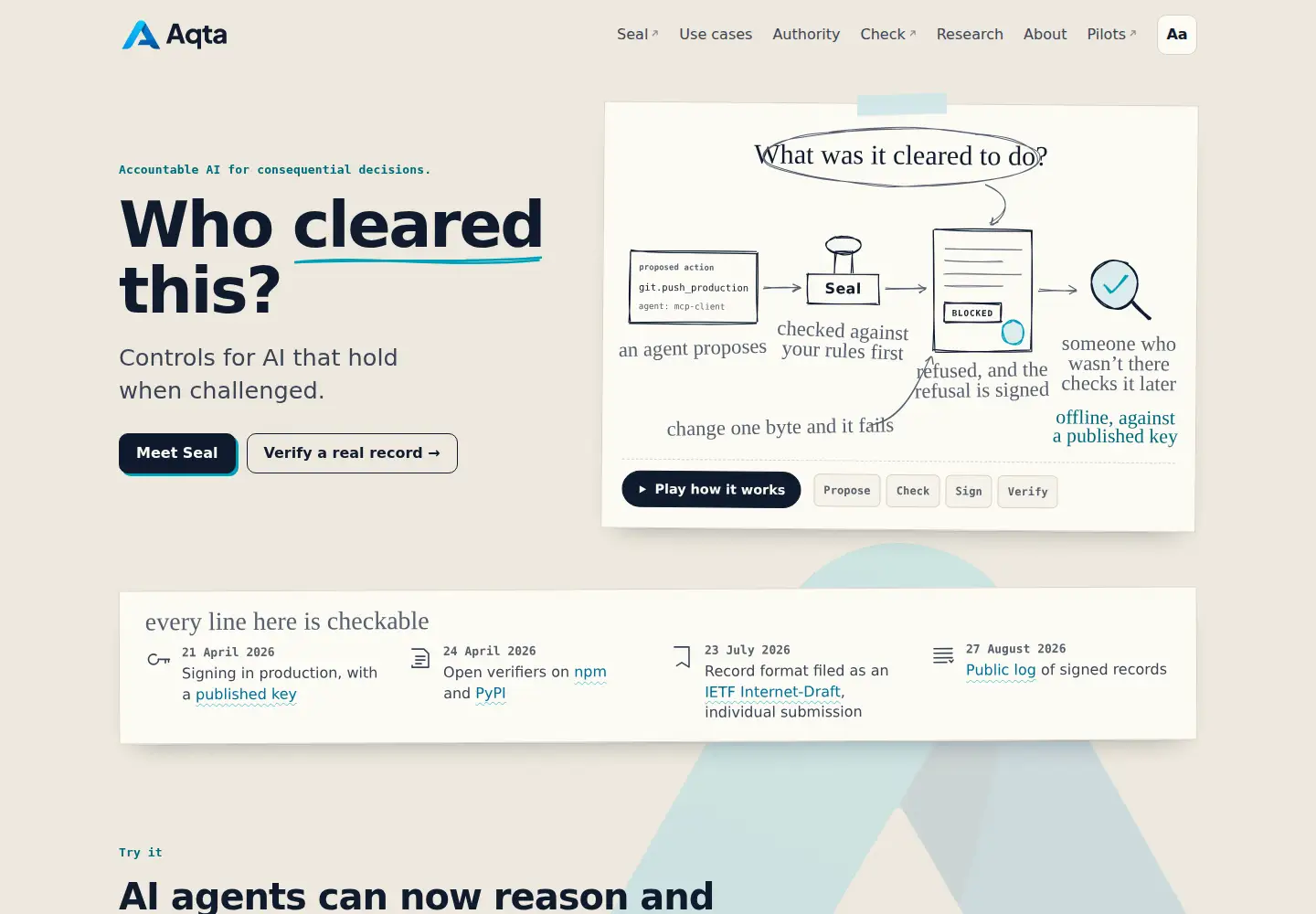 Screenshot of aqta.ai