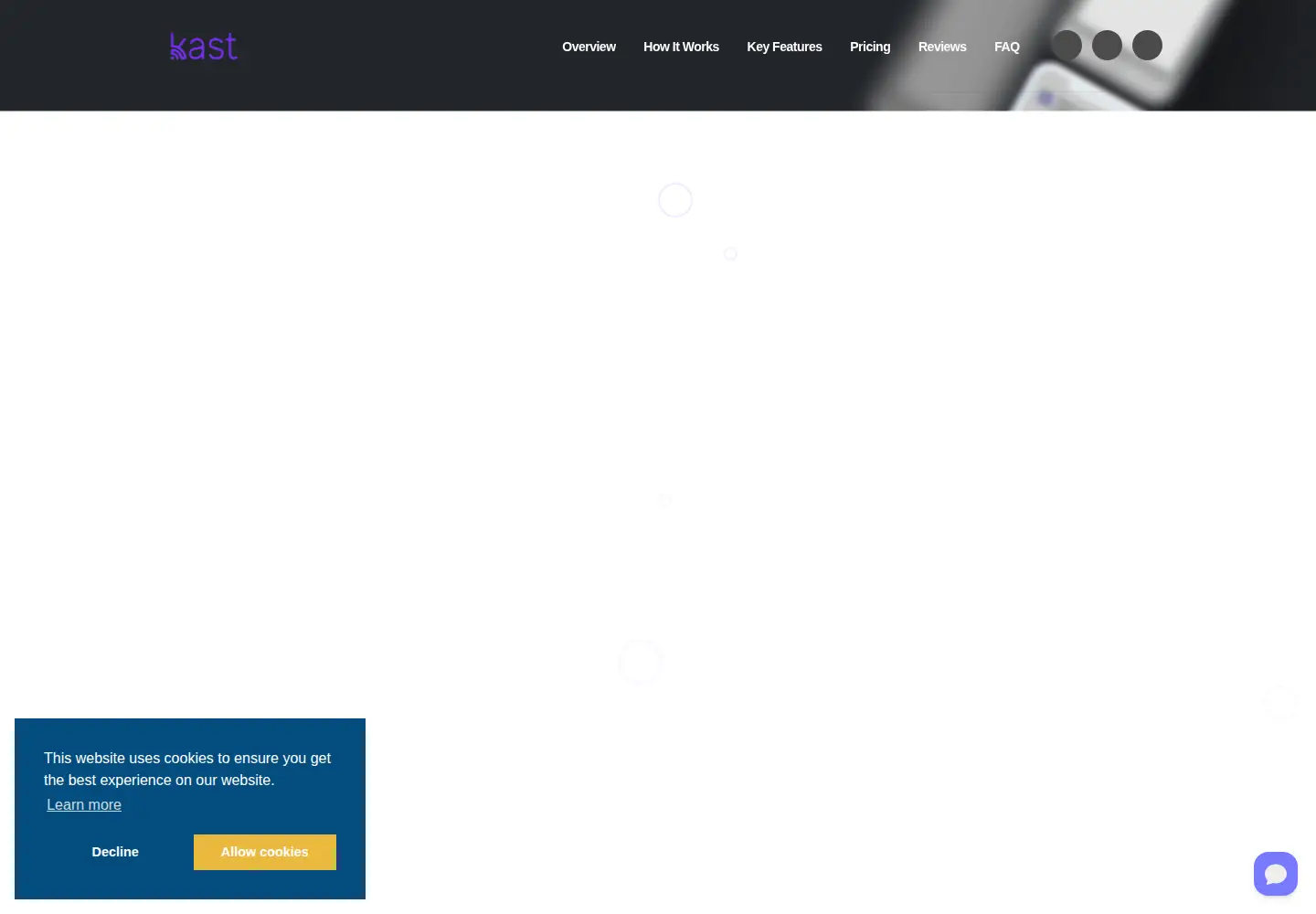 Captured homepage of kast.biz in the current scan