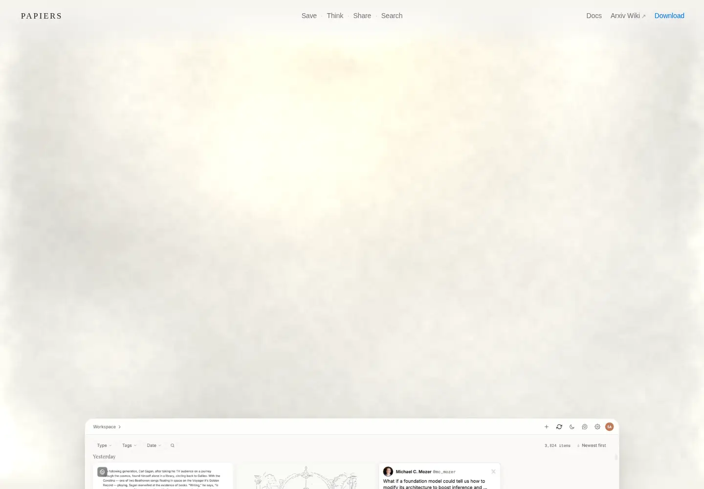 Captured homepage of papiers.ai in the current scan