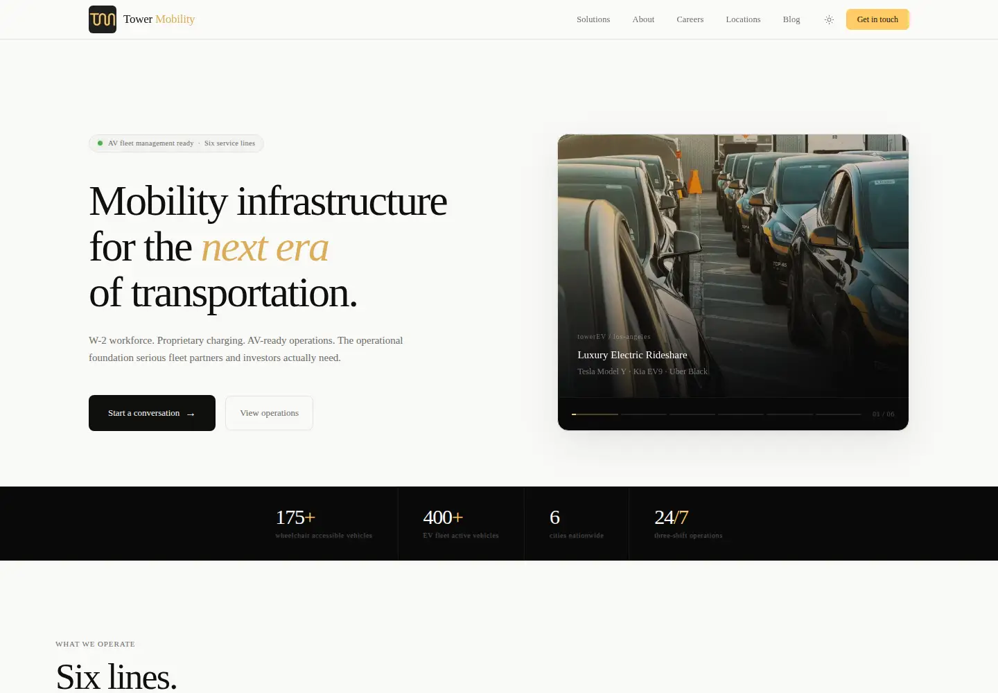 Captured homepage of towermobility.com in the current scan