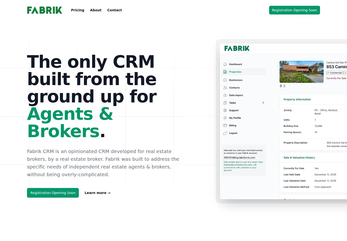 Screenshot of fabrikcrm.com