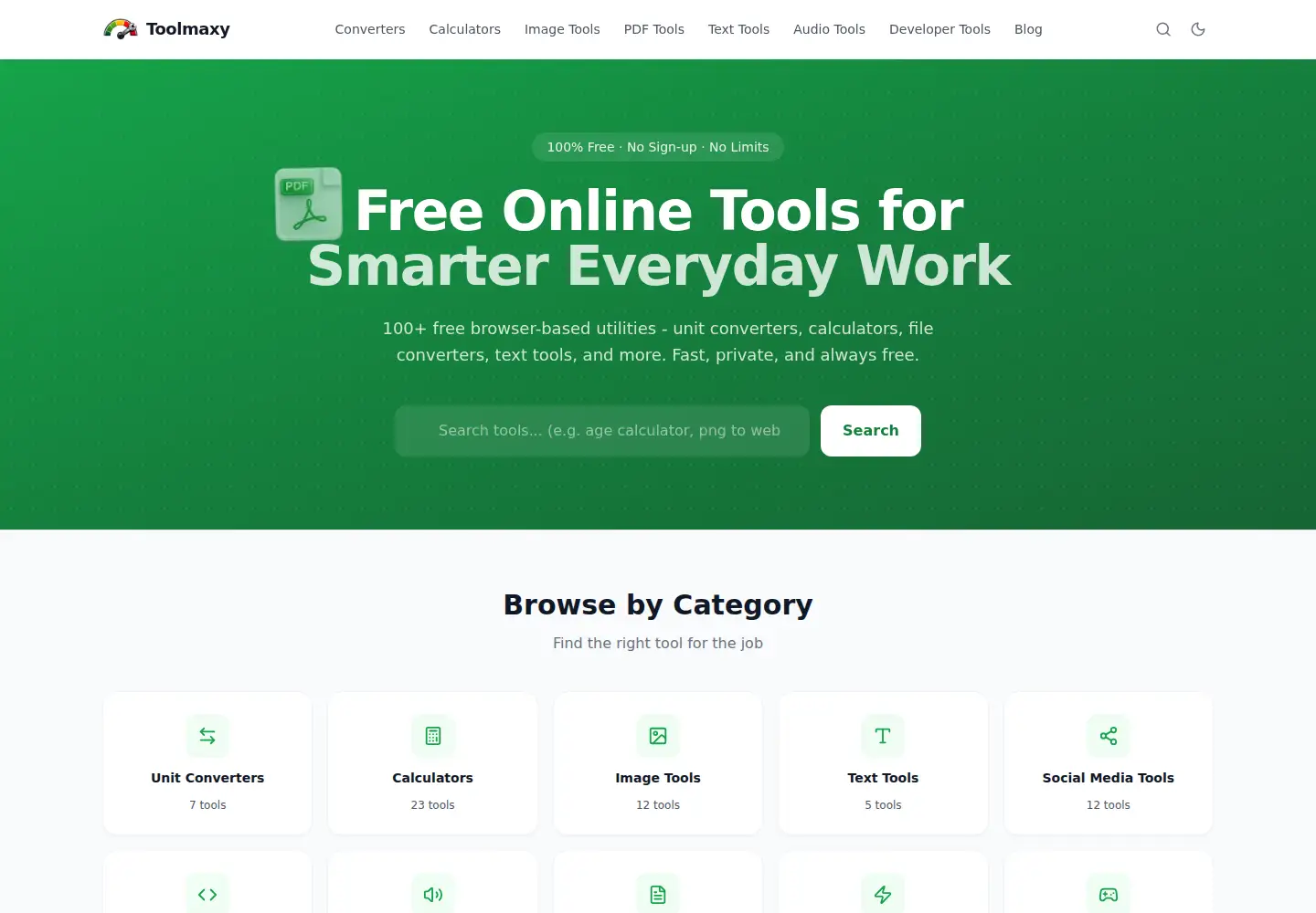 Captured homepage of toolmaxy.com in the current scan