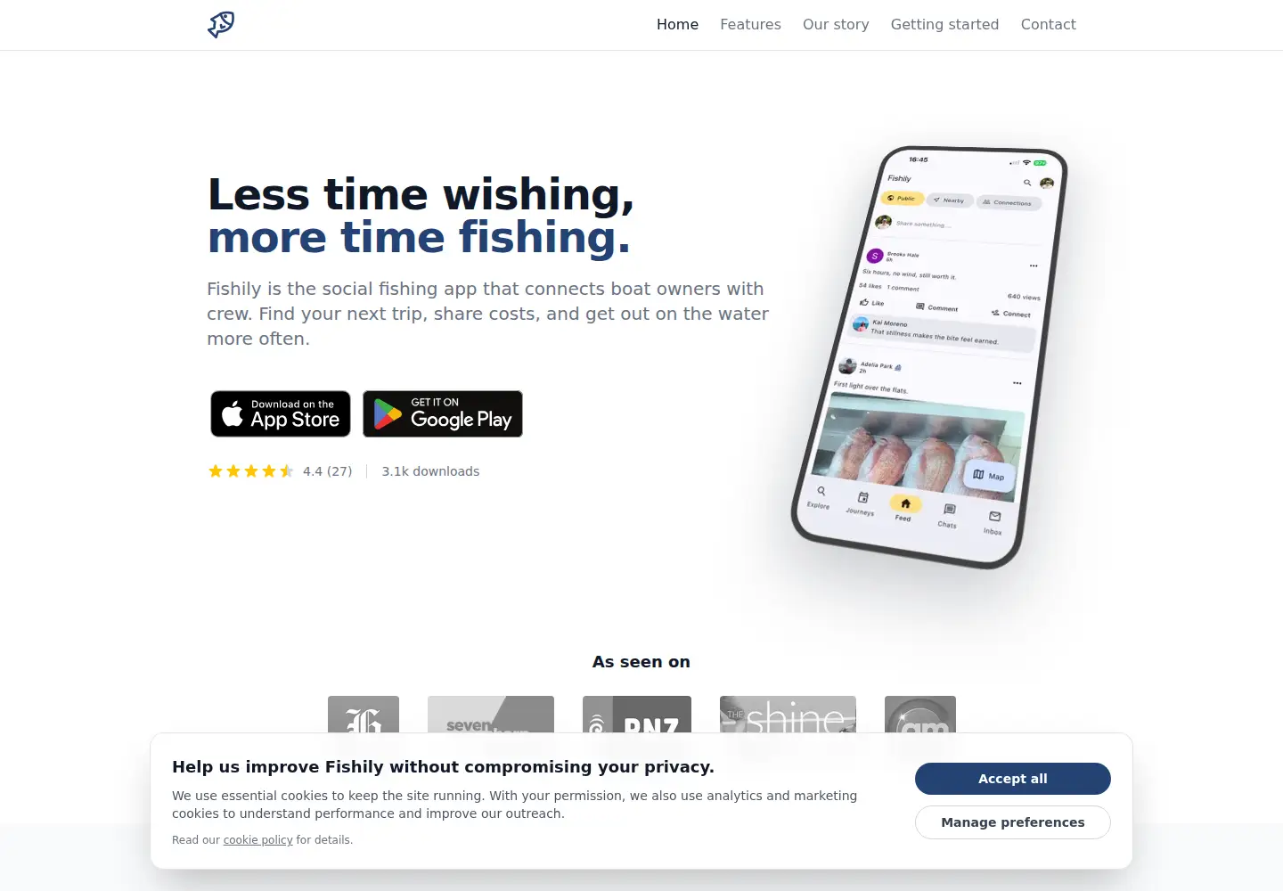 Screenshot of fishilyapp.com