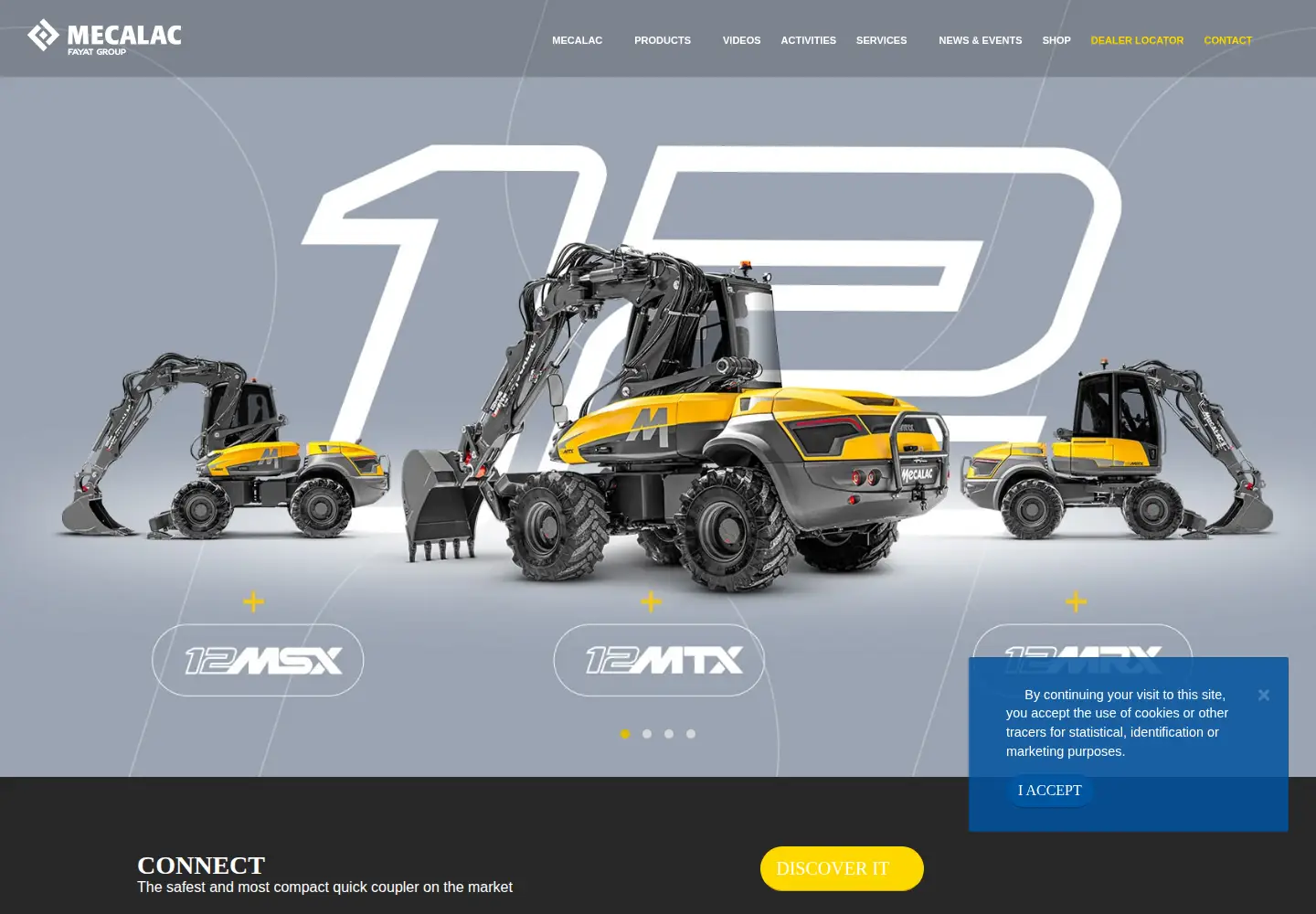 Captured homepage of mecalac.com in the current scan