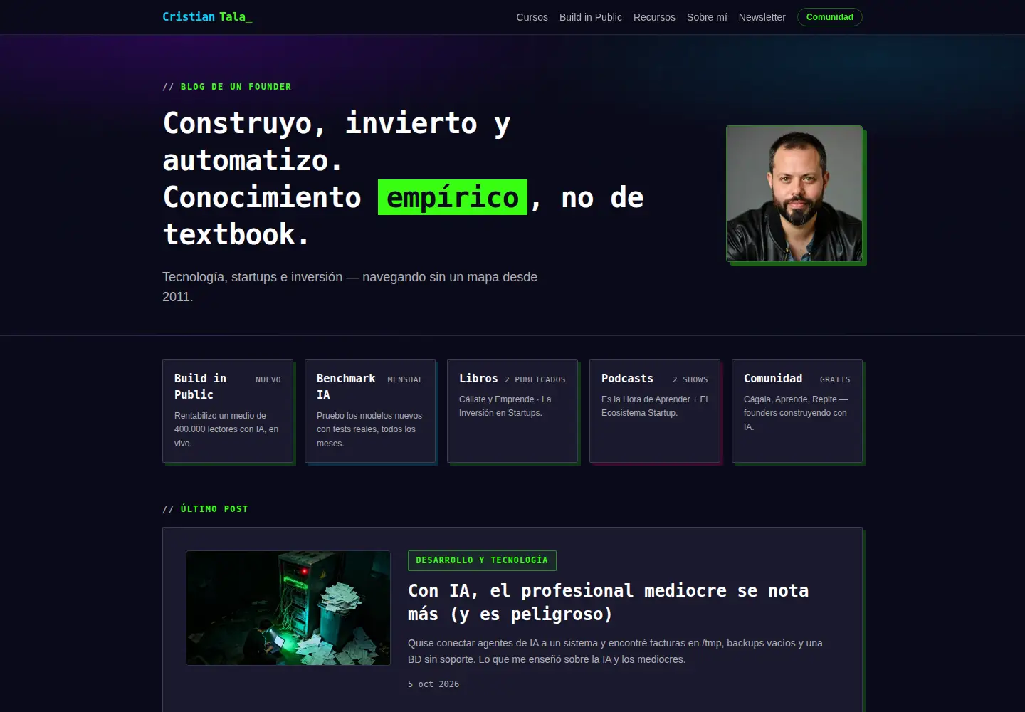 Screenshot of cristiantala.com