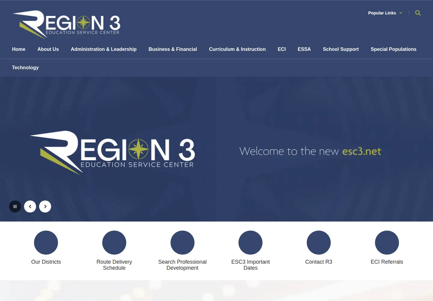 Captured homepage of esc3.net in the current scan
